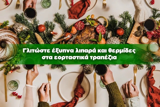 Γλιτώστε έξυπνα λιπαρά και θερμίδες στα εορταστικά τραπέζια